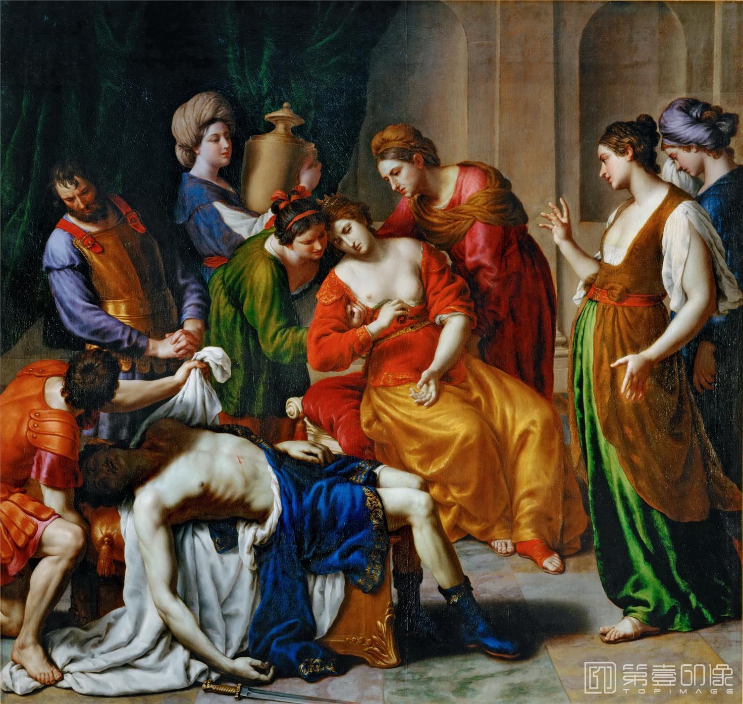 油画-卢浮宫-Alessandro TurchiDeath of Cleopatra-0073